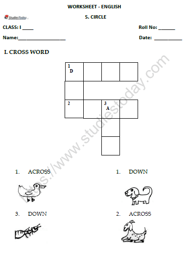 cbse class 1 english circle worksheet